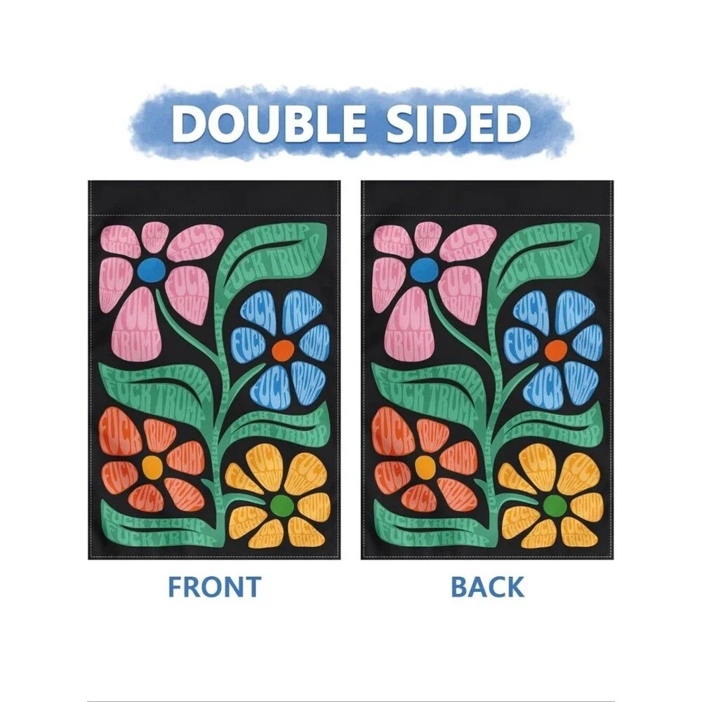 Resist Garden Flag 12x18 Inches - Double sided floral design subtle